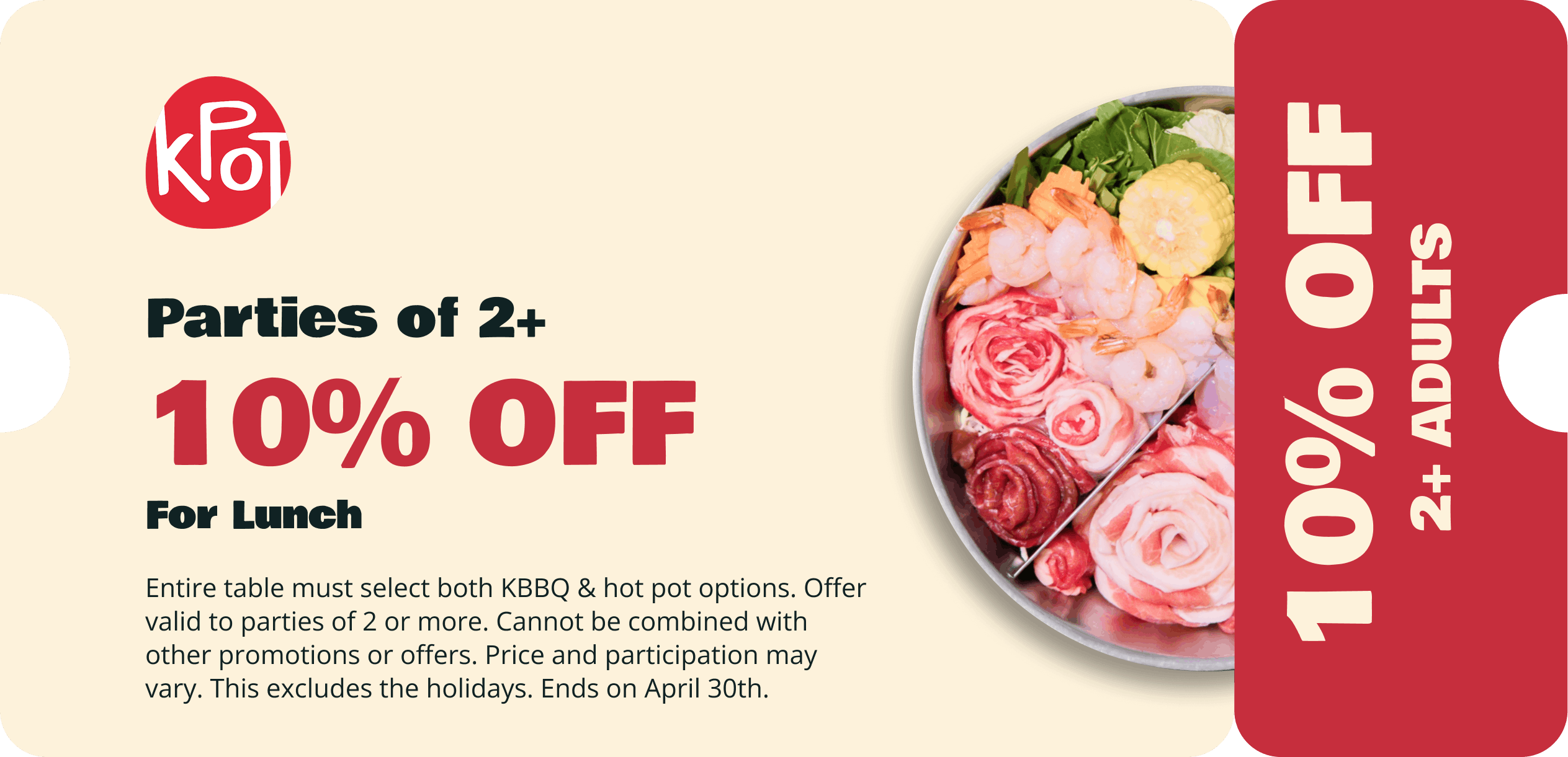 Parties of 2 April Coupon