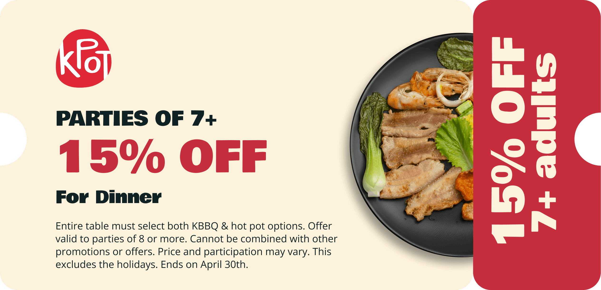 Parties of 7 April Coupon